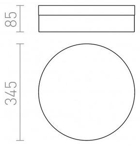 AWE 33 stropní opálové sklo/matný nikl 230V LED 21W IP44 3000K - RED - DESIGN RENDL