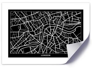 Plakát City plan London Barva rámu: Bílá, Rozměry: 100 x 70 cm