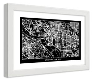 Gario Plakát City plan Washington Barva rámu: Bílá, Velikost: 100 x 70 cm