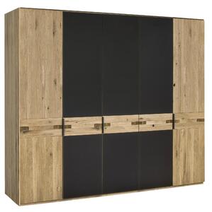 ŠATNÍ SKŘÍŇ S OTOČNÝMI DVEŘMI, dub, antracitová, dub bianco, 247/214/61 cm Linea Natura - Šatní skříně