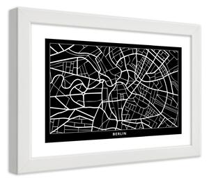 Gario Plakát Plán města Berlín Barva rámu: Bílá, Velikost: 100 x 70 cm