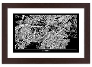 Plakát Plán města Atény Barva rámu: Hnědá, Rozměry: 100 x 70 cm
