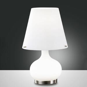 Stolní lampa Ade, výška 33 cm, bílá, sklo