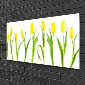 Obraz na skle Žluté Tulipány Květiny 120x60 cm