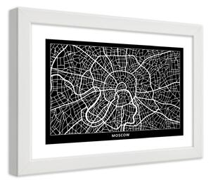 Gario Plakát Plán města Moskva Barva rámu: Bílá, Velikost: 100 x 70 cm