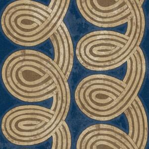 Modro-zlatá geometrická vliesová tapeta na zeď, 21132, Cvlto, Cristiana Masi by Parato