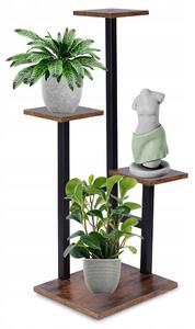 Držák Na Květináč Stojan na květiny 4-úrovňový Kaskáda Kovový Loft VILDE 84 cm
