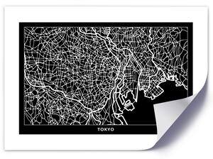 Plakát Plán města Tokio Barva rámu: Bílá, Rozměry: 100 x 70 cm