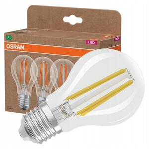 3x LED žárovka E27 3,8W = 60W 806lm 2700K FILAMENT 213lm/W Třída A OSRAM