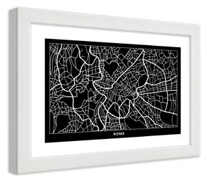 Gario Plakát Plán města Řím Barva rámu: Bílá, Velikost: 100 x 70 cm