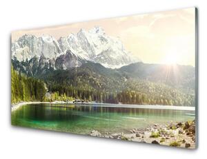 Skleněné obklady do kuchyně Hory Les Jezero Krajina 125x50 cm