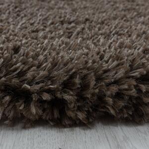 Ayyildiz Kusový koberec FLUFFY 3500, kulatý, Hnědá Rozměr koberce: 80 cm KRUH