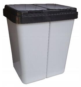 Odpadkový koš Krywałd-Katex Duo 2 x 25 l bílý 50 cm x 43,5 cm