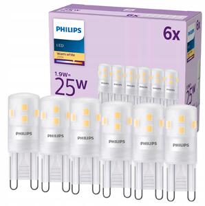 6x LED Žárovka G9 KAPSLOVÁ 1,9W = 25W 220lm 2700K Teplá bílá PHILIPS