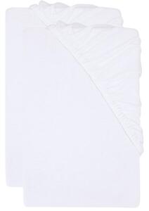 Livarno® Sada žerzejových napínacích prostěradel s podílem lnu, 90–100 x 200 cm, 2dílná, bílá (800013632)
