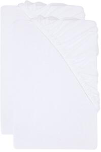 Livarno® Sada žerzejových napínacích prostěradel s podílem lnu, 90–100 x 200 cm, 2dílná, bílá (800013632)