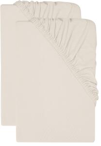 Livarno® Sada žerzejových napínacích prostěradel s podílem lnu, 90–100 x 200 cm, 2dílná, písková (800013630)