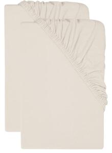 Livarno® Sada žerzejových napínacích prostěradel s podílem lnu, 90–100 x 200 cm, 2dílná, písková (800013630)