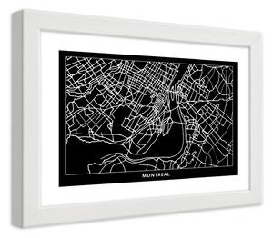 Gario Plakát City plan Montreal Barva rámu: Bílá, Velikost: 100 x 70 cm