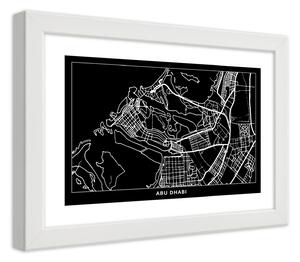 Gario Plakát City plan Abu Dhabi Barva rámu: Bílá, Velikost: 100 x 70 cm