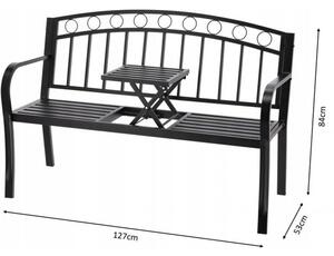 Garden Line Zahradní lavice s rozložitelným stolem Alias černý