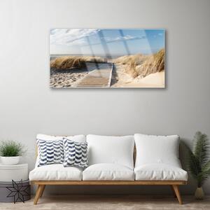 Obraz na skle Pláž Stezka Krajina 140x70 cm