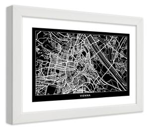 Gario Plakát Plán města Vídeň Barva rámu: Bílá, Velikost: 100 x 70 cm