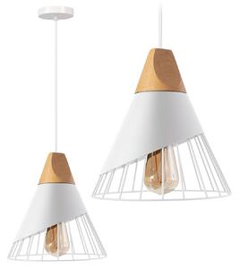 Toolight Toolight, závěsná stropní lampa 1xE27 APP226-1CP, bílá-hnědá, OSW-00893