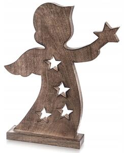 Dřevěný ANDĚL figurka anděla dekorativní ozdobná stojící figurka 43 cm