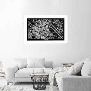 Plakát Plán města Vídeň Barva rámu: Bílá, Rozměry: 100 x 70 cm