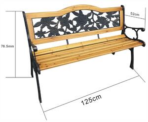 Ak furniture Zahradní lavička ROSA světlé dřevo/černá