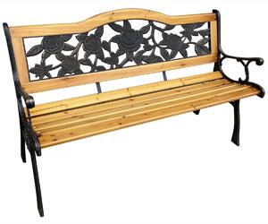 Ak furniture Zahradní lavička ROSA světlé dřevo/černá