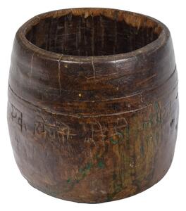 Stará dřevěná nádoba, 13x13x14cm