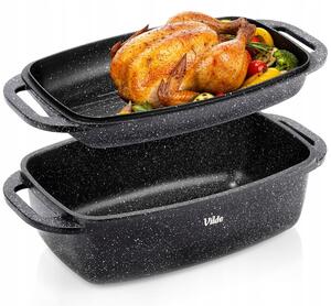 Pekáč s granitovým povrchem a poklicí 2v1 GRANITICA 5,5+2,5l, 40x22,5x16 cm /Vilde
