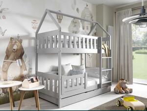 Patrová dětská postel Zion 160x80 Domeček, šedá