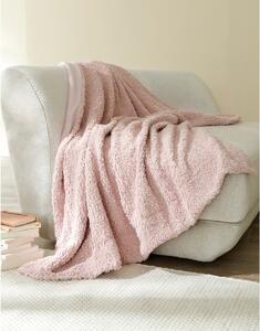 Blancheporte Oboustranný buklé pléd sherpa a fleece růžová 125x150cm