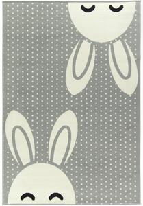 Dětský koberec Kids 533926/89944 zajíčci, šedý