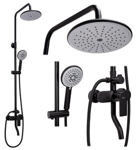 Sprchový set Rea Verso černý - vanová baterie, ruční a dešťová sprcha