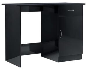 Psací stůl černý s vysokým leskem 100 x 50 x 76 cm dřevotříska
