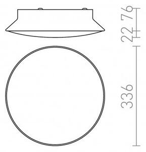 MARA stropní mléčný akryl/chrom 230V LED 24W 3000K - RED - DESIGN RENDL