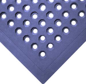 Tuhá gumová rohož, protiúnavová pro práci ve stoje, pryž, 0,9 x 1,5 m, modrá