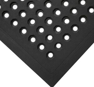 Tuhá gumová rohož, protiúnavová pro práci ve stoje, pryž, 0,9 x 1,5 m, černá