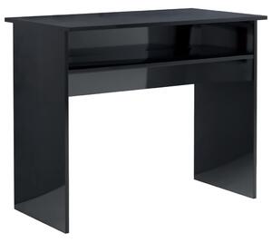 Psací stůl černý s vysokým leskem 90 x 50 x 74 cm dřevotříska