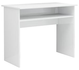 Psací stůl bílý s vysokým leskem 90 x 50 x 74 cm dřevotříska