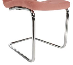 Jídelní židle, růžová Velvet látka / chrom, SALOMA NEW