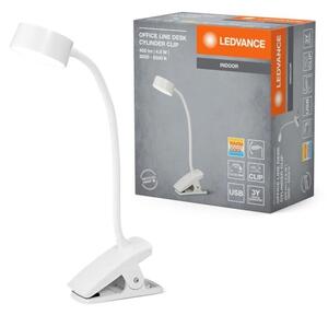Ledvance -LED Stm dotyk stolní lampa s klip CYLINDER LED/4,8W/5V 3000-6500K bílá