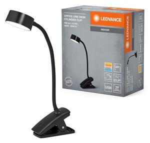 Ledvance-LED Stm dotyk stolní lampa s klip CYLINDER LED/4,8W/5V 3000-6500K černá