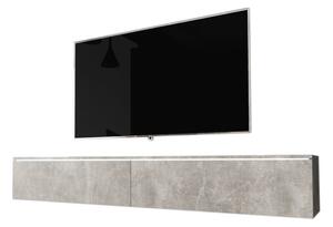 TV stolek MENDES D 180, 180x30x32, beton + LED