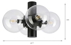 Stropní svítidlo SFERIO 4xE14/5W/230V černá/čirá