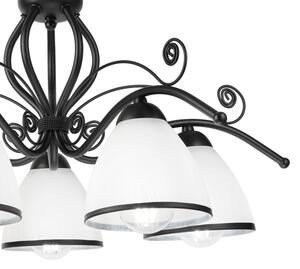 Přisazený lustr RETRO 5xE27/60W/230V černá/bílá